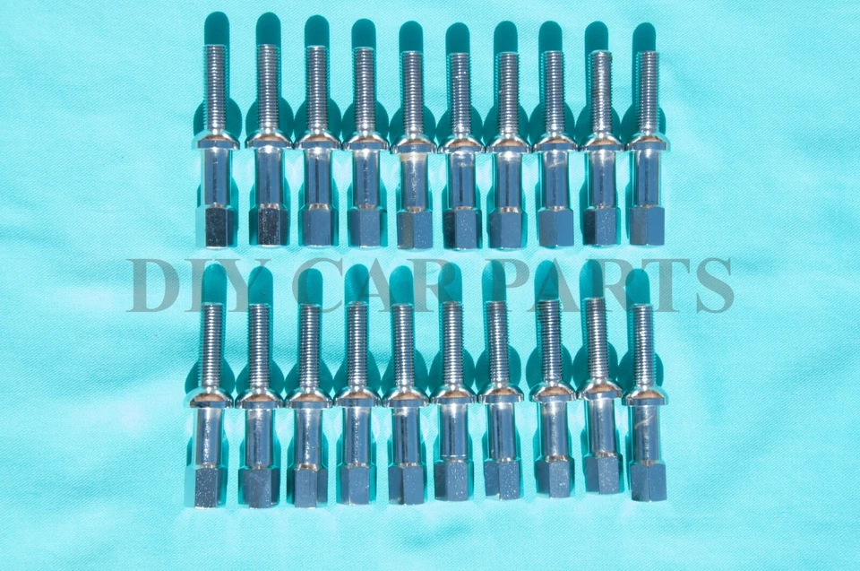 Juego de 20 tuercas pernos cromados nuevos Mercedes Benz 560SL 500SE 420SEL 380SEL Foto 4 de 4