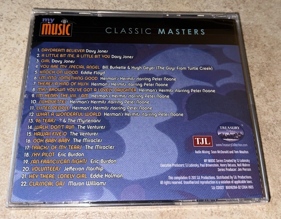 My Music Masters ‘60s Pop Rock & Soul Vol. 7 Original Soundtrack CD OOP ...