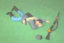 TOY SOLDIERS TIN AMERICAN CIVIL WAR DEAD CONFEDERATE SOLDIER 54 MM