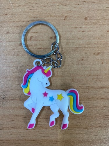 Multicoloured Childrens School Bag Unicorn Keyrings PVC 2'' - Picture 2 of 9
