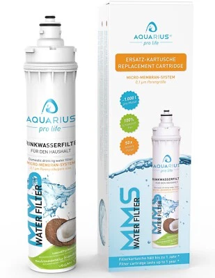 AQUARIUS pro life - ERSATZKARTUSCHE für 3-Stufen Wasserfilter für die Küche