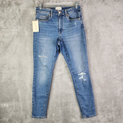Womens Universal Thread Skinny Denim Blue Jeans Distressed High Rise Size 4