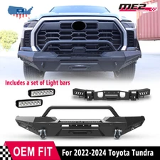 2022-2025 Steel Front Bumper For Toyota Tundra Off-Road Black W/ Winch Plate