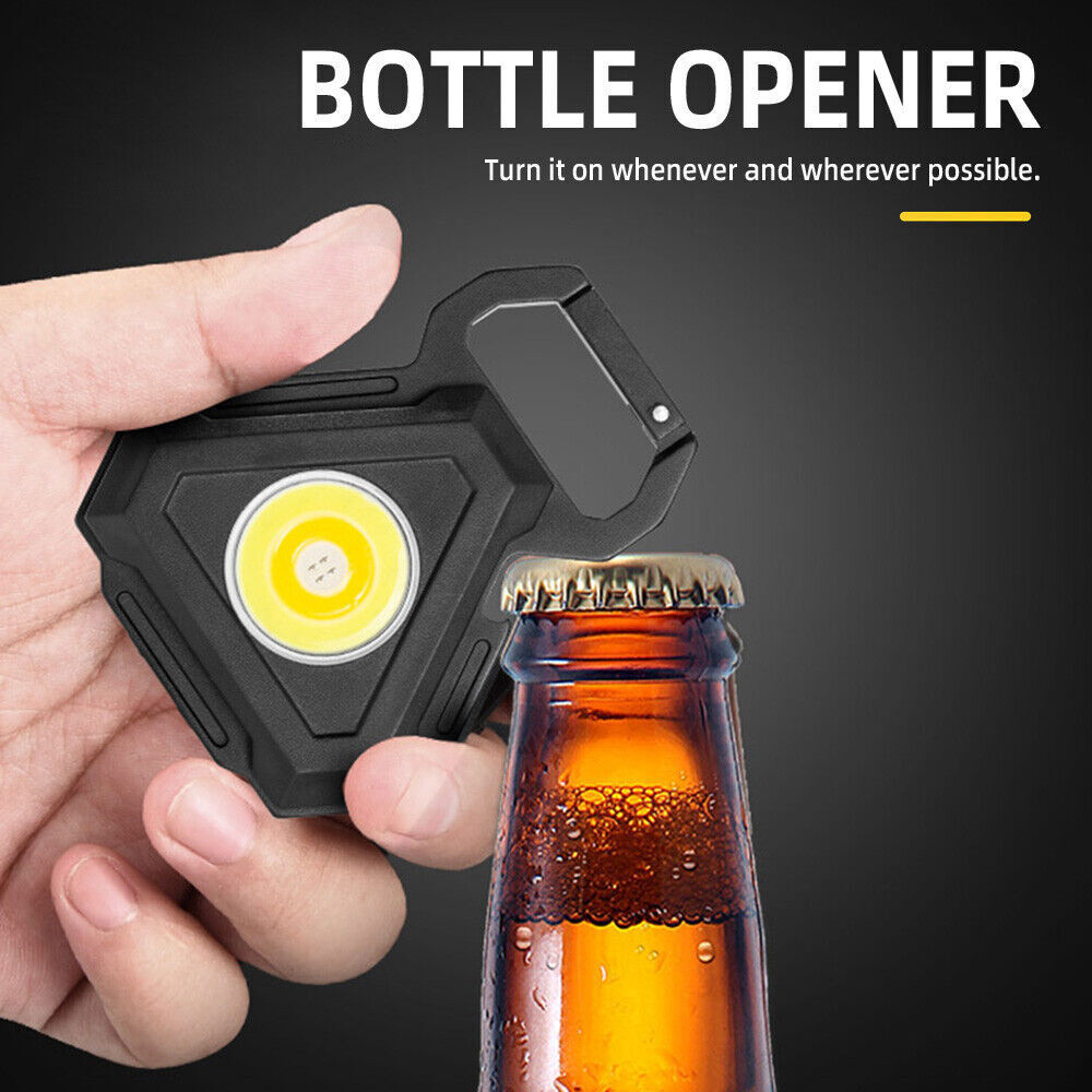 Rechargeable USB LED Flashlight COB Lamp Mini Torch Pocket Keychain Work Light - Picture 8 of 12