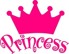 Princess Decal 8.5 X 10.75 Crown Sticker Decals Truck Car Window Wall Laptop