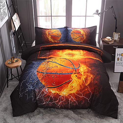 Amor Amore Boys Comforter Set Basketball 3d Men Sports Bedding Set Full Size For Sale Online Ebay