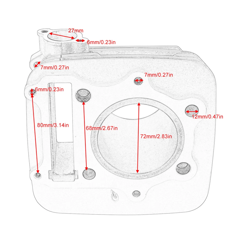 Комплект для восстановления верхней части прокладки поршня цилиндра 72 мм для Suzuki GN250 GZ250 Marauder - Изображение 2 из 4