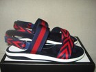 100% AUTHENTIC NEW GUCCI GIRL HERRINGBONE RED & BLUE WEB SANDALS EU 38/US 6 — photo 3