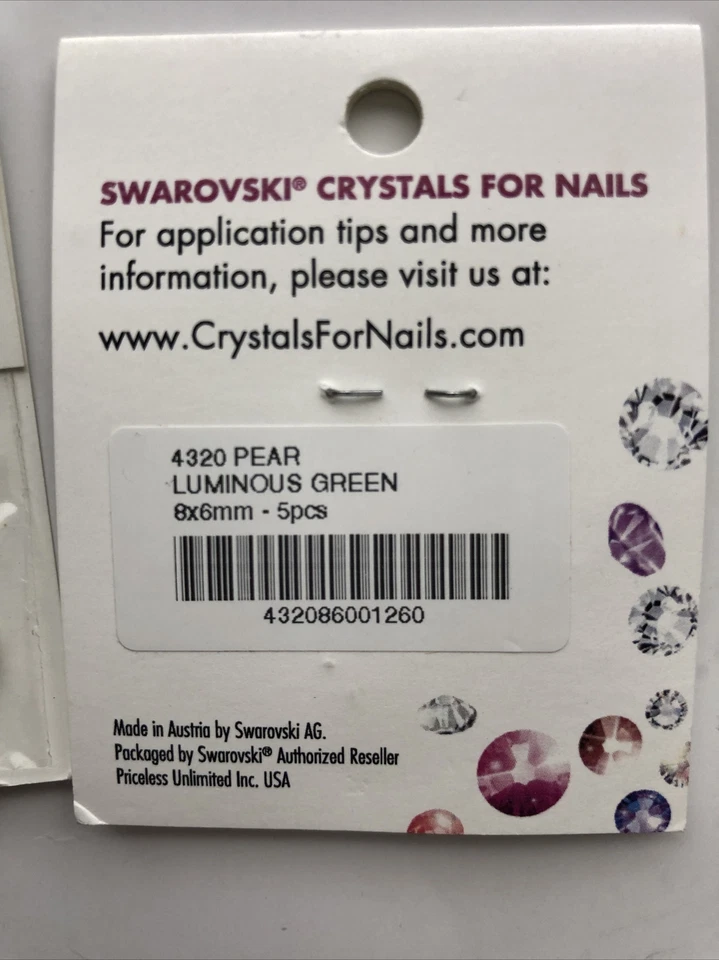 Cristales Swarovski 4320 verde pera luminoso. Foto 3 de 4
