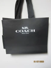 Coach Shopping Bag Reusable LOT OF 2! 16x13x6 Black with silver design logo!