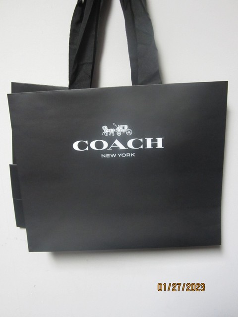 Coach Shopping Bag Reusable LOT OF 2! 16x13x6 Black with silver design logo! Coach Shopping Bag Reusable LOT OF 2! 16x13x6 Black with silver design logo!