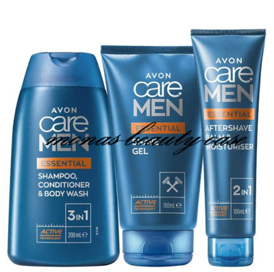 Avon Care Men 3in1 Pflege 3 Teile Set Männer After Shave Gel Balsam Schampoo