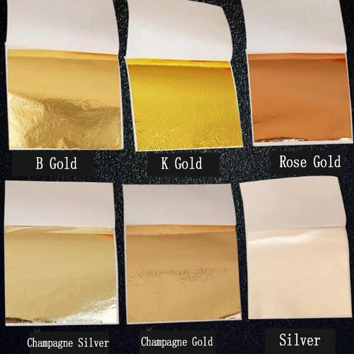 50 Stück Folienblätter Imitation Gold Silber Kupfer Vergoldung Kunsthandwerk ↑
