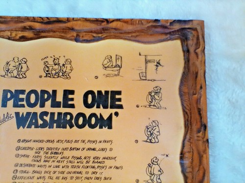 DE COLECCIÓN DIVERTIDO ORINAL HUMOR BAÑO BAÑO BAÑO BAÑO SIGNO PLACA DE PARED 16" X 12" - Imagen 3 de 11