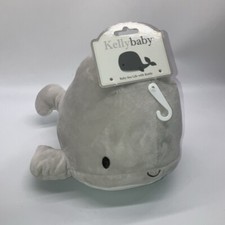 NWT KellyBaby Whale Plush Sea Life Gray Soft Squish Animal Baby Infant Rattle