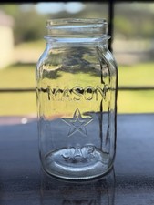 1970's Mason Star Canning Jar Quart Clear