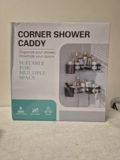 Corner Shower Caddy 2-Pack Adhesive Bathroom Organizer No Drilling