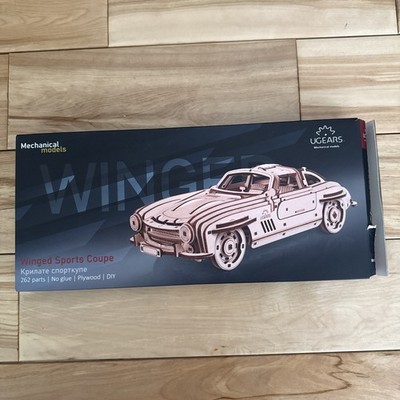 Mechanical UGEARS wooden 3D puzzle Model Winged Sports Coupe Constructor Open