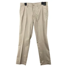New 14th & Union Pants Mens Sz 33W Khaki Performance Fabric Straight Fit Casual