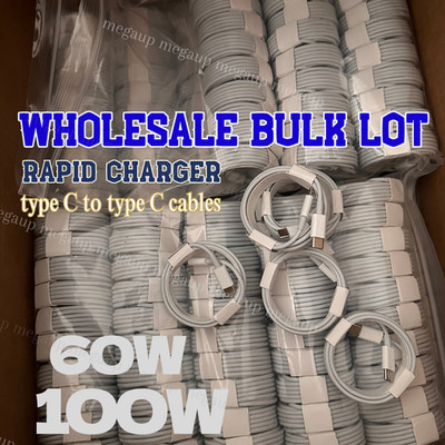 60W/100W Type-C to USB-C Cable PD Fast Charger For iPhone 15 16e 17 Pro Max Lot 