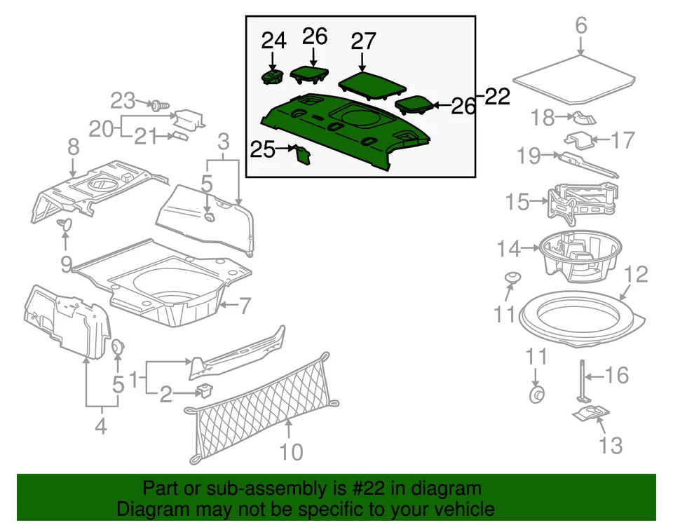 Genuine GM Ebony Rear Window Panel Trim 25768918 Foto 2 de 2