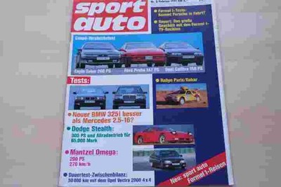 2) Sport Auto 02/1991 - Eagle Talon TSi mit 201PS  - Dodge Stealth R/T Turbo mi