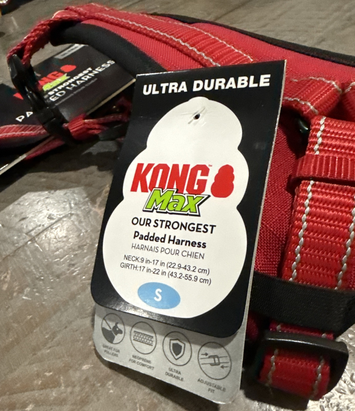 KONG Max Dog Waste Bag Harness Padded Neoprene SMALL ULTRA DURABLE Red QTY