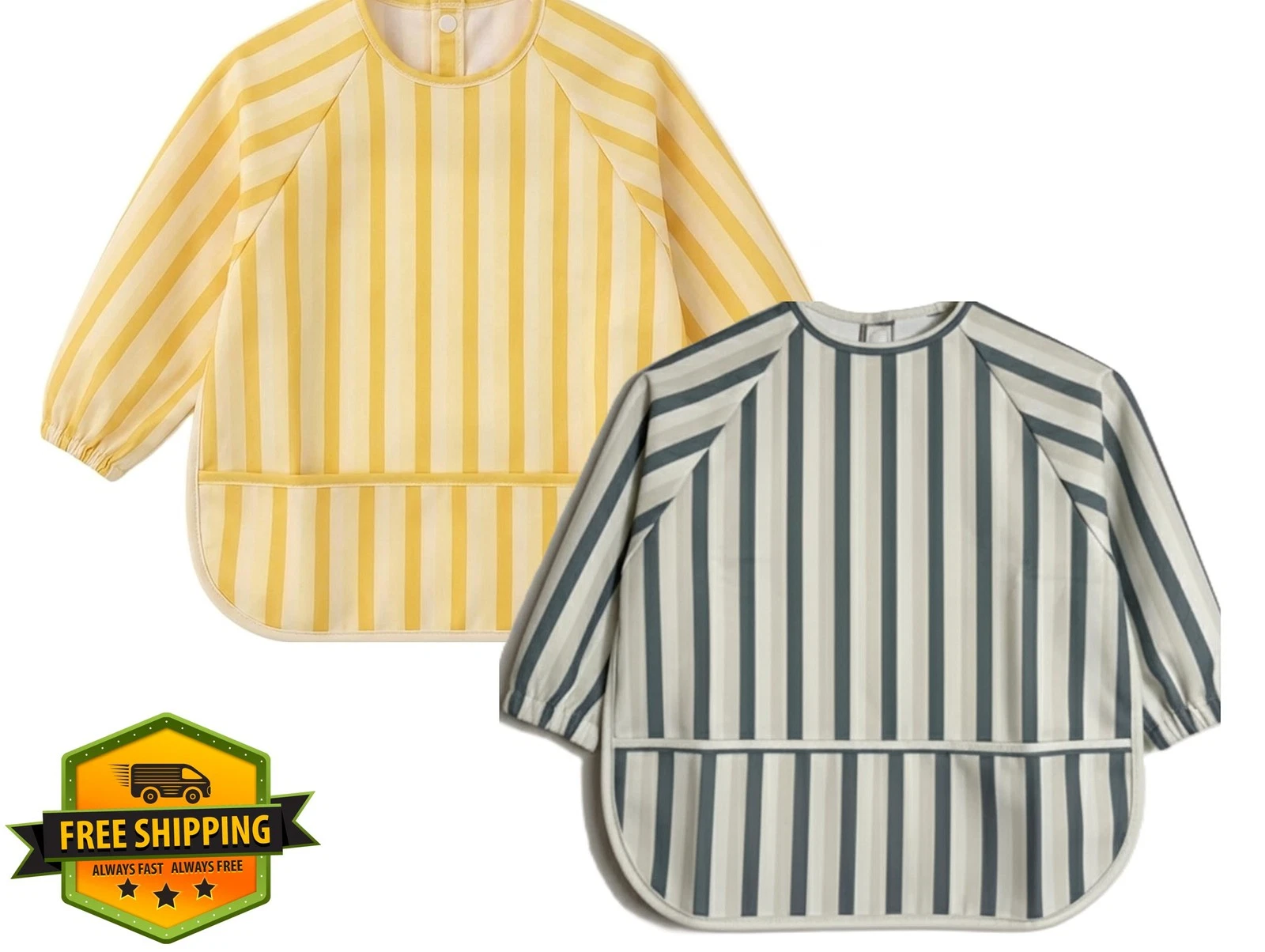 Babyflip Long Sleeve Bibs 6-24 Months 2PK