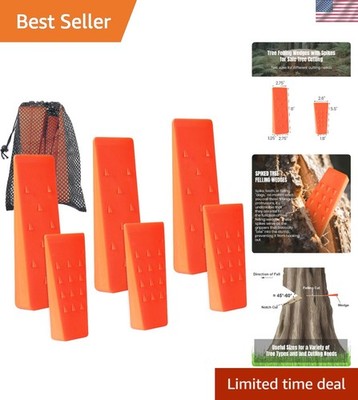 6 Pack Tree Felling Wedges with Spikes for Safe Tree Cutting   3 Each of 8  a...