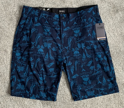 NWT TRUNKS Multi Functional Shorts Men's 38 Blue Lightweight Tropical Summer
