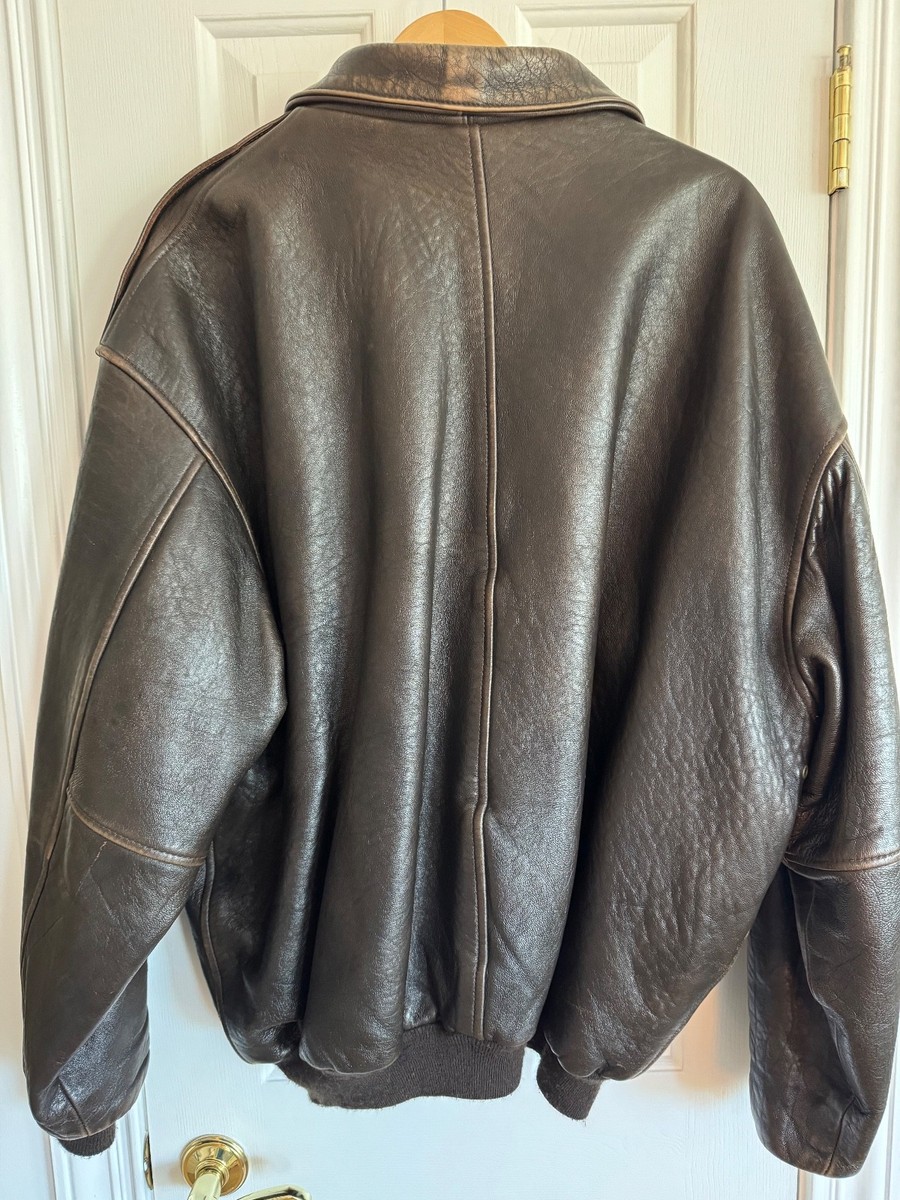 Avirex Type A-2 Brown Leather Flight Jacket US Army Air Force XL w