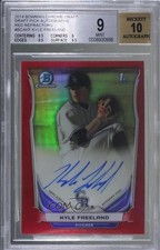 2014 Bowman Draft Chrome Pick Red Refractor 3/5 Kyle Freeland BGS 9 Auto f0v