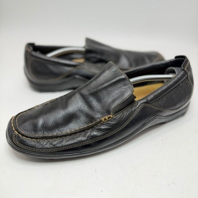 Cole Haan Driving Shoes MEN 13 M Black Slip on Leather Loafers Stitched Smooth