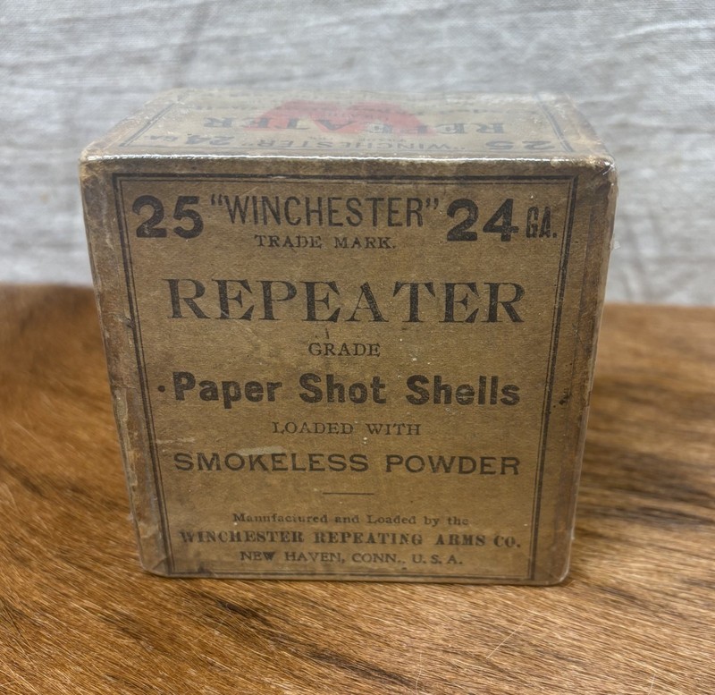 Rare Vintage Winchester Repeater 24 Gauge 2-Piece Shot Shell Box - Empty