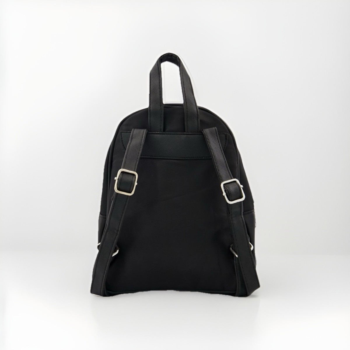 Badgley Mischka Backpack Mini Nylon Black Backpack with Silver Details NWT BADGLEY MISCHKA Black Mini Nylon Backpack NWT MSRP$99 | eBay main image 4