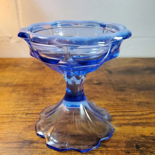 Vintage Light Blue Opalescent Fenton Valencia Candlestick Candle Holder