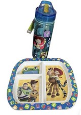 Image of Disney Pixar Toy Story Gift Set Of 2 Pc Water Bottle & Plate Woody & Buzz Toys