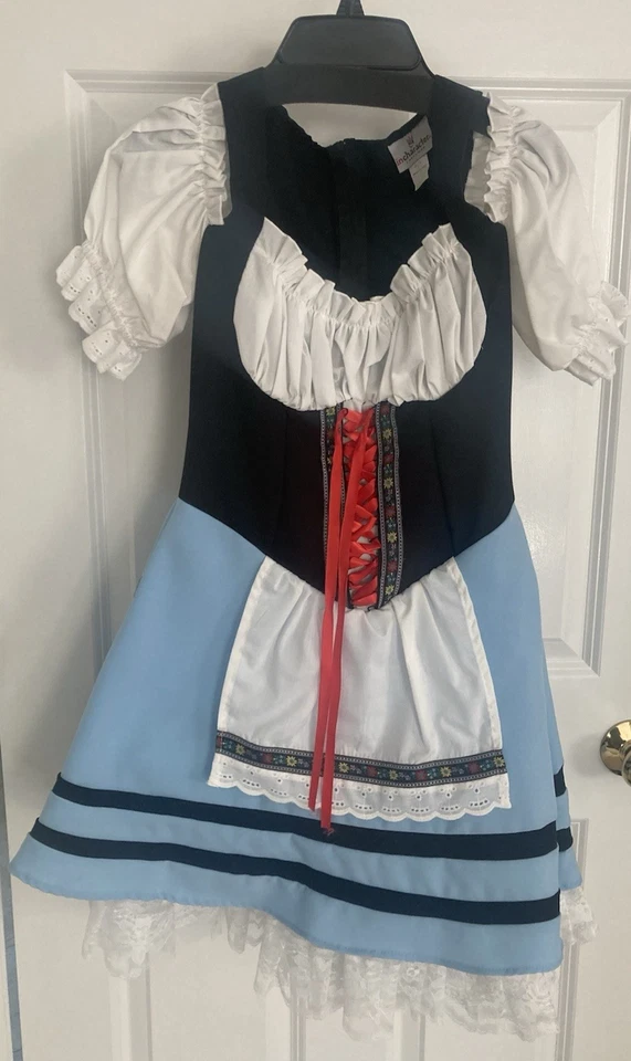 Disfraz de vestido Gretel Oktoberfest más peluca trenzada separada para mujer - mediana Foto 2 de 4