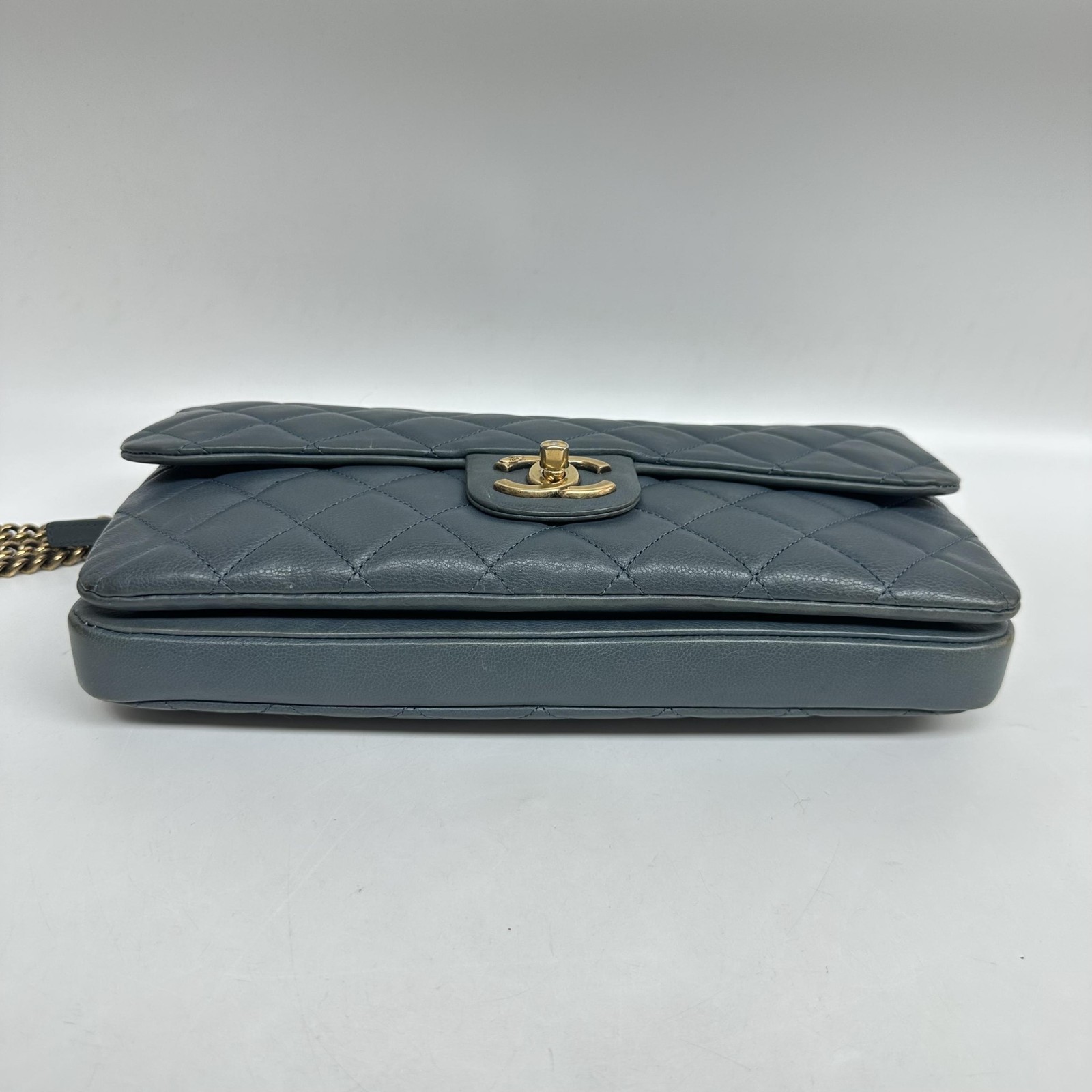 Blue Quilted Leather Crown Flap Shoulder Bag - ## image 3