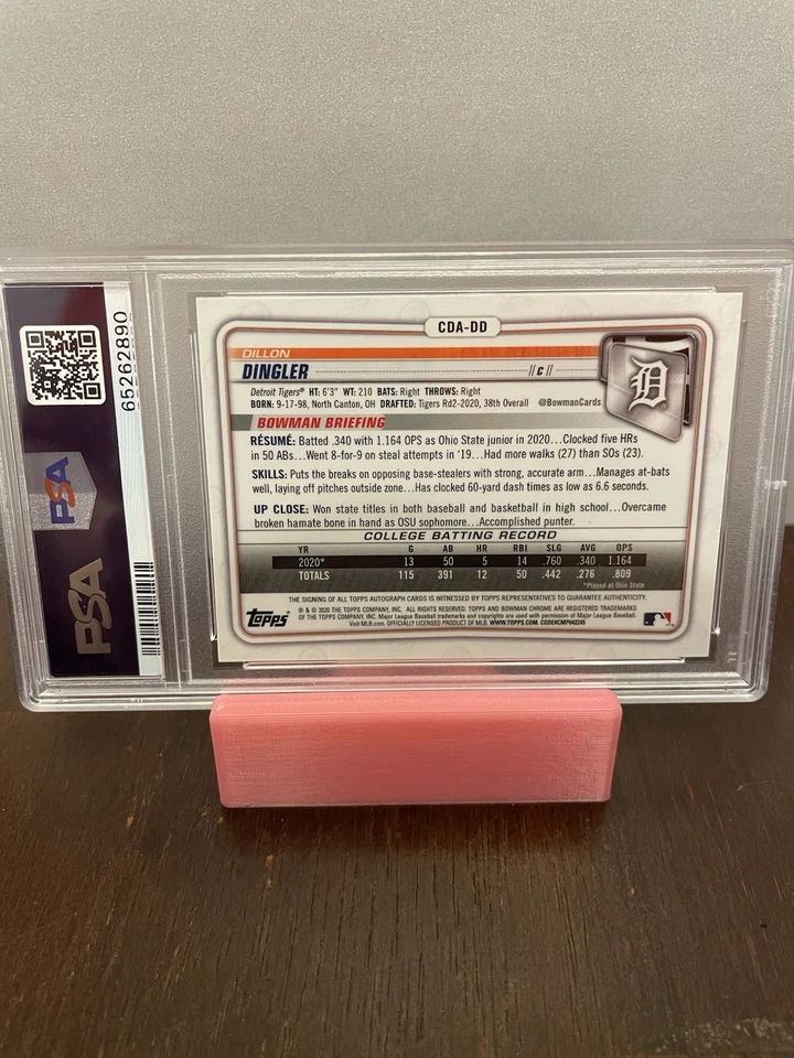 2020 Bowman Draft Dillon Dingler 1st Chrome PSA 9   - Image 2 of 2