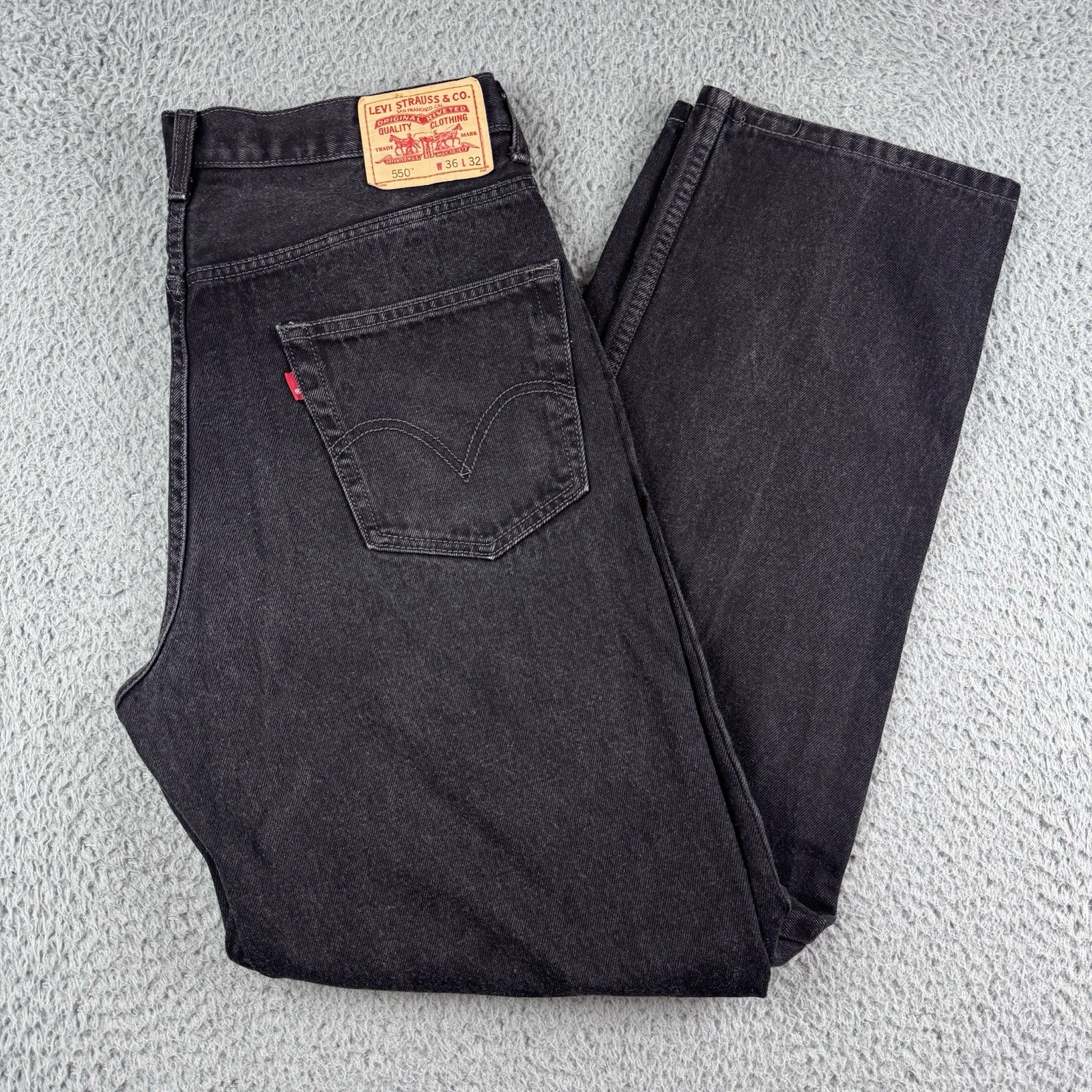 Levi's 550 Jeans Mens 36x32 Actual 35x31 Denim Y2K Relaxed Fit Feb. 2008 Black