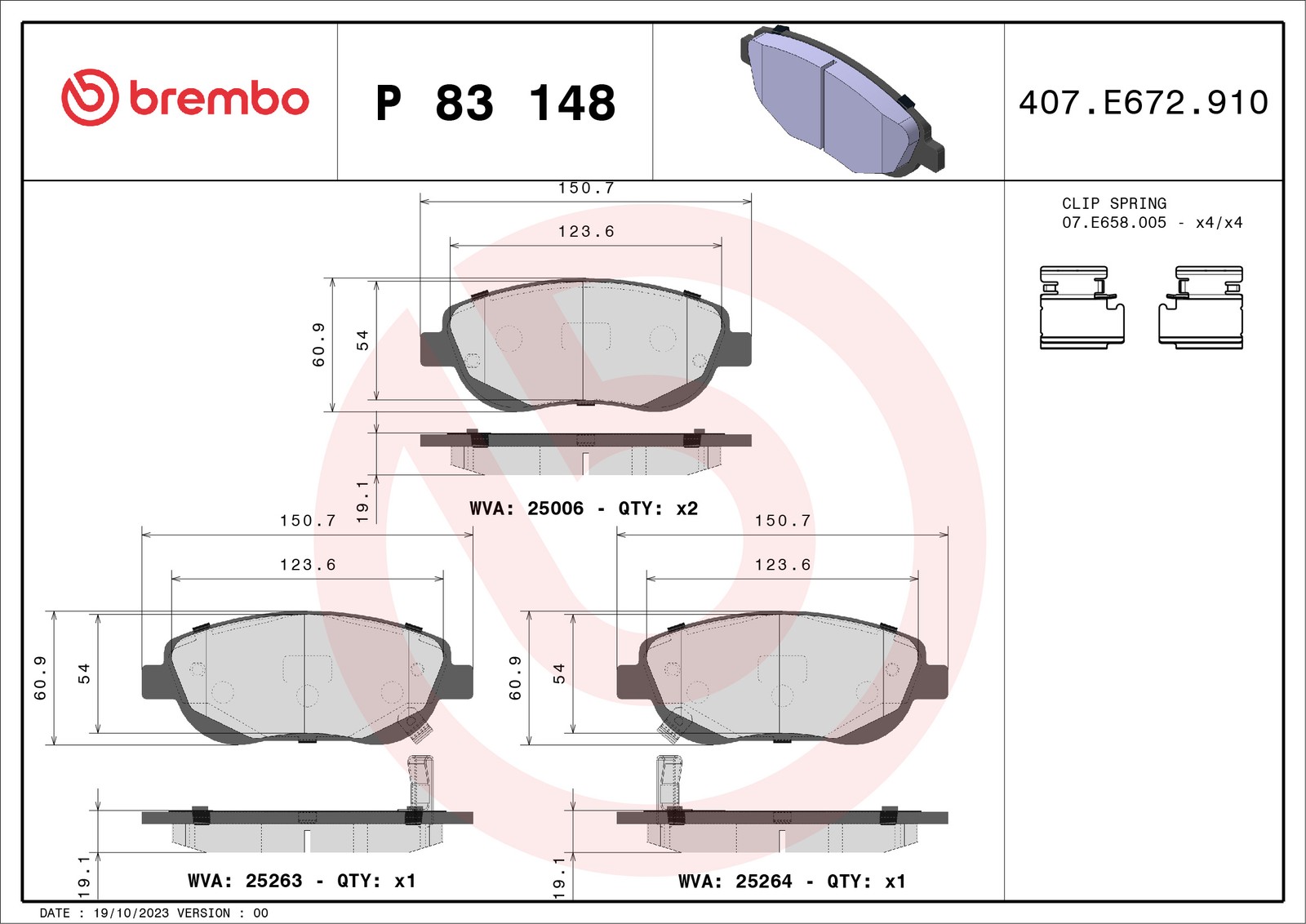 Für BREMBO P 83 148 HAM PADS. FRONT TOYOTA AVENSIS 10- FRONT