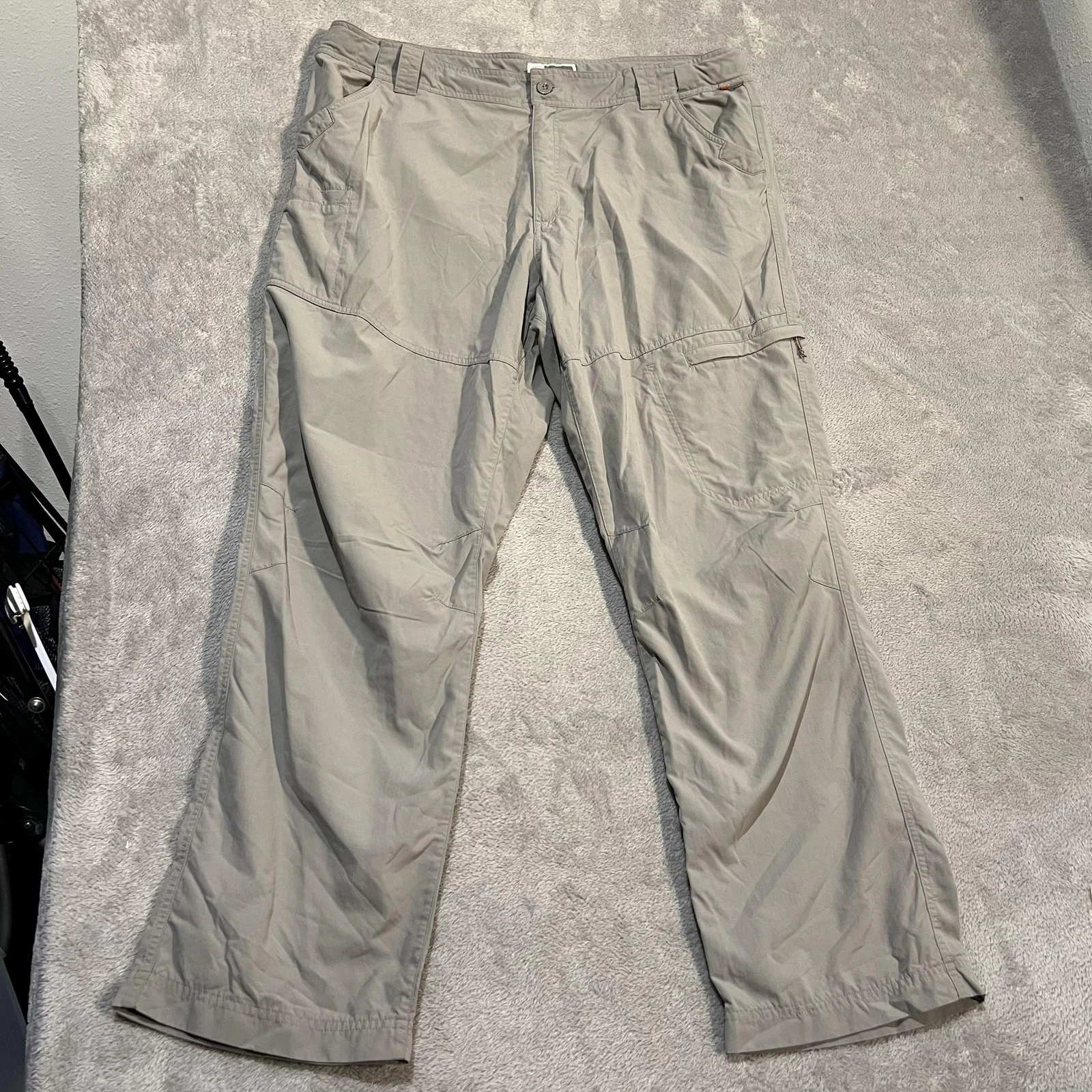 Simms Insect Shield Fishing Pants Mens XXL Gray Lightweight Nylon Outdoor