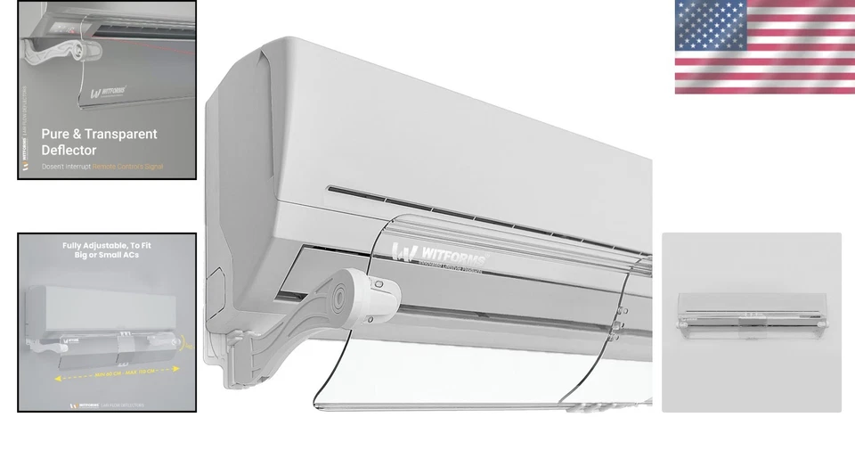 Transparent Adjustable AC Air Deflector with Remote Control - Year-Round Comfort - Image 2 of 4