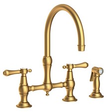 Newport Brass 9458/10 Chesterfield Kitchen Bridge Faucet Satin Bronze PVD