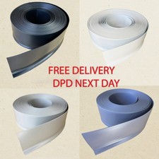 100mm Sit On Skirting Board - Flexible PVC Coils - Black White Grey -10m 15m 25m