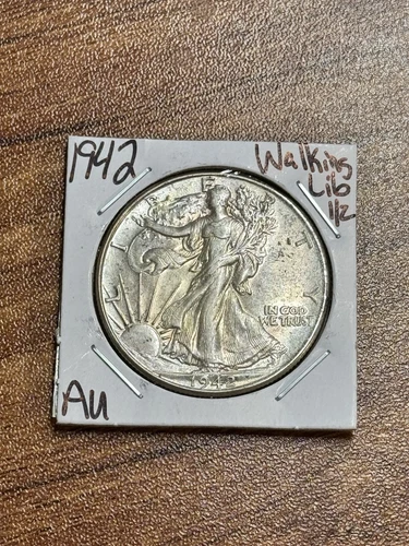 1942 P WALKING LIBERTY HALF DOLLAR AU ABOUT UNCIRCULATED US 50C COIN (Raw14299)