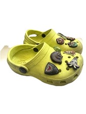 Crocs Classic Lime Green Clog Little Kids Unisex Shoe -Size C9 With Charms
