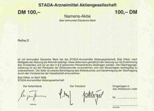 STADA medicines 1988 Frankfurt Essen Bad Vilbel 100 DM Dresden Tübingen blank