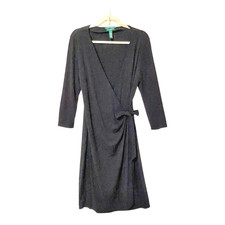 Lauren Ralph Lauren Women's Wrap Dress 14 Little Black Dress LBD Chic Classy